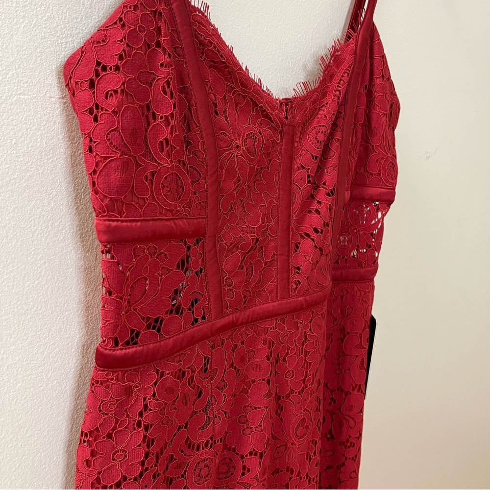 NWT Red Hot Romance Express Lace Midi Dress Size 0 red valentine - Picture 6 of 12